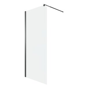 Изображение товара Душевая стенка Niagara Eco NG-551-70BLACK 70 см без дверей с прозрачным стеклом и черным матовым пр