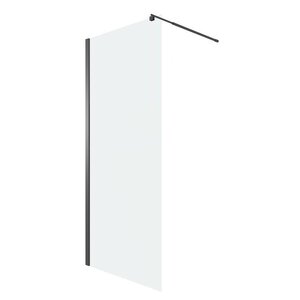 Изображение товара Душевая стенка Niagara Eco NG-551-80BLACK, 80 см, со свободным входом, стекло прозрачное, профиль черный матовый