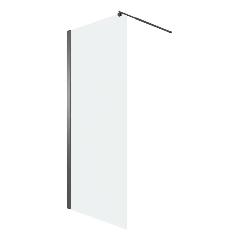 Изображение товара Душевая стенка Niagara Eco NG-551-80BLACK 80 см без двери прозрачное стекло черный матовый профиль