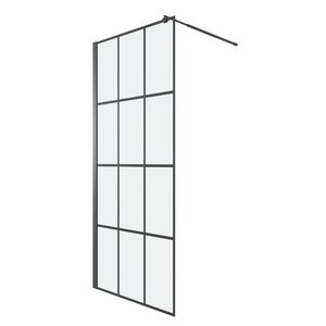 Изображение товара Душевая стенка Niagara Eco NG-552-90BLACK, 90 см, со свободным входом, стекло клетка, профиль черный матовый