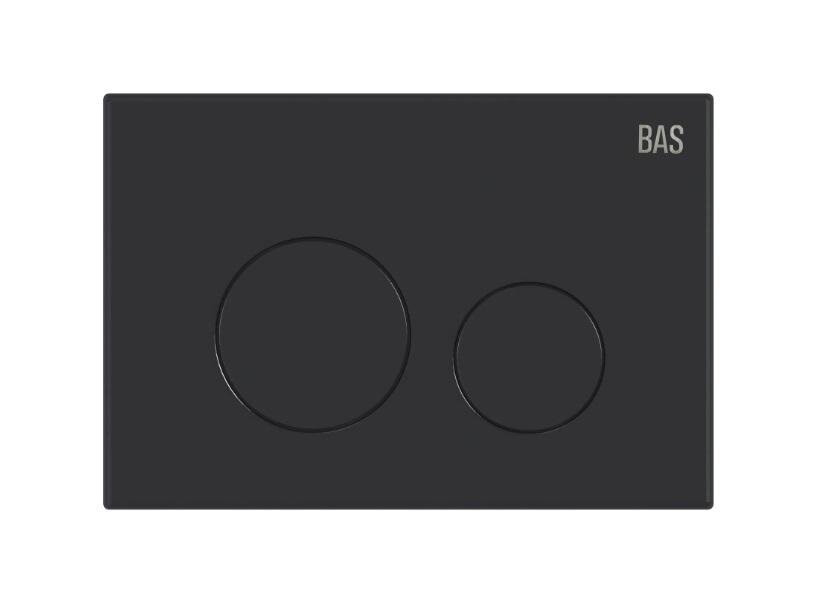 Изображение товара Клавиша смыва Bas ИУ00004 механическая черный матовый для унитаза