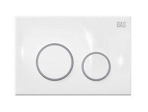 Изображение товара Клавиша смыва Bas ИУ00018, механическая, белый, ободок хром