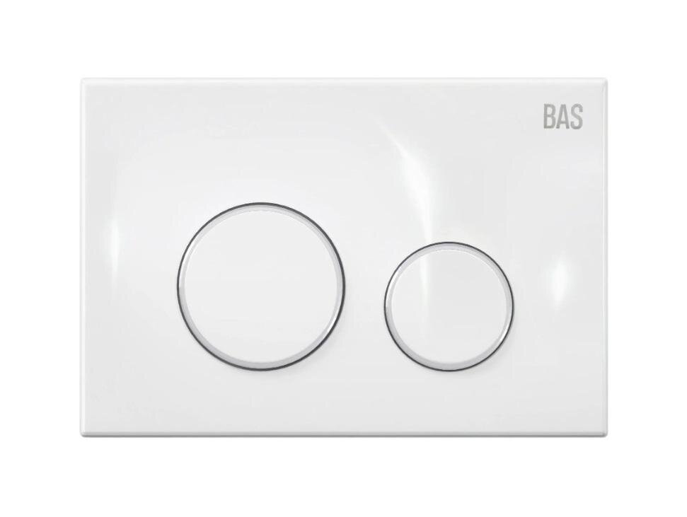 Изображение товара Клавиша смыва для унитаза Bas ИУ00019 механическая белая сатин