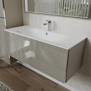 Изображение товара Тумба с раковиной Terminus Vega VEG101001200501OSL 100 см подвесная капучино