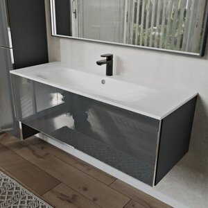 Изображение товара Тумба с раковиной Terminus Vega VEG101201701601OSL, 120 см, подвесная, цвет графит