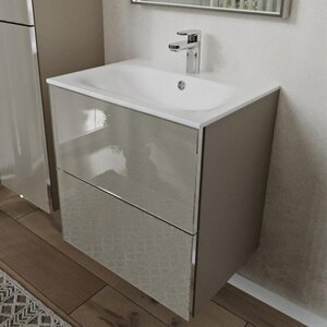 Изображение товара Тумба с раковиной Terminus Vega VEG10602200501OSL, 60 см, подвесная, цвет капучино