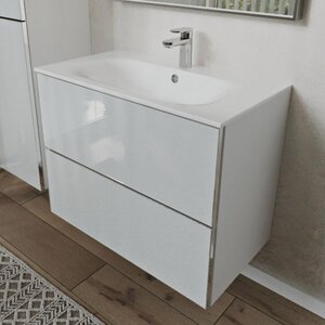 Изображение товара Тумба с раковиной Terminus Vega VEG10802900301OSL, 80 см, подвесная, цвет белый