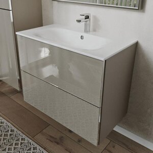 Изображение товара Тумба с раковиной Terminus Vega VEG10802200501OSL, 80 см, подвесная, цвет капучино