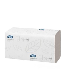 Изображение товара Листовые полотенца бумажные Tork Singlefold 290184 H3 (Блок: 20 уп. по 200 шт., двухслойные)