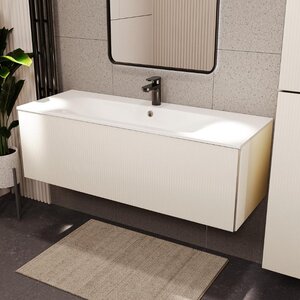 Изображение товара Тумба с раковиной Terminus Euromix EUR101201900101OSL, 120 см, подвесная, цвет айвори