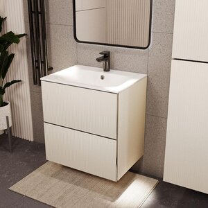 Изображение товара Тумба с раковиной Terminus Euromix EUR10602900101OSL, 60 см, подвесная, цвет айвори