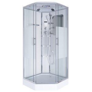 Изображение товара Душевая кабина Niagara Ultra NG-306-01, 90 x 90 см, с крышей, низкий поддон, стекло прозрачное/матовое, профиль хром