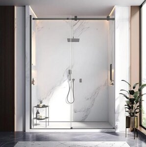 Изображение товара Душевая дверь Veconi Vianno 160 см стекло прозрачное Анодированный алюминий