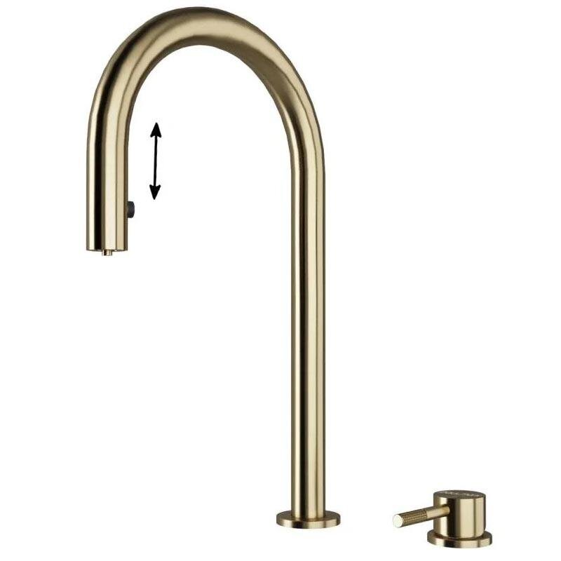 Изображение товара Смеситель для кухонной мойки Paulmark Estetica Es218006-LG, с подключением к фильтру питьевой воды, PVD золото светлое