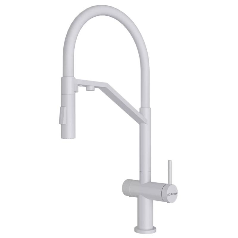 Изображение товара Смеситель для кухонной мойки Paulmark Zender Ze213155-WH, с подключением к фильтру питьевой воды, белый матовый