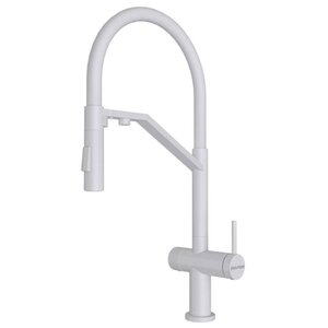 Изображение товара Смеситель для кухонной мойки Paulmark Zender Ze213155-WH, с подключением к фильтру питьевой воды, белый матовый