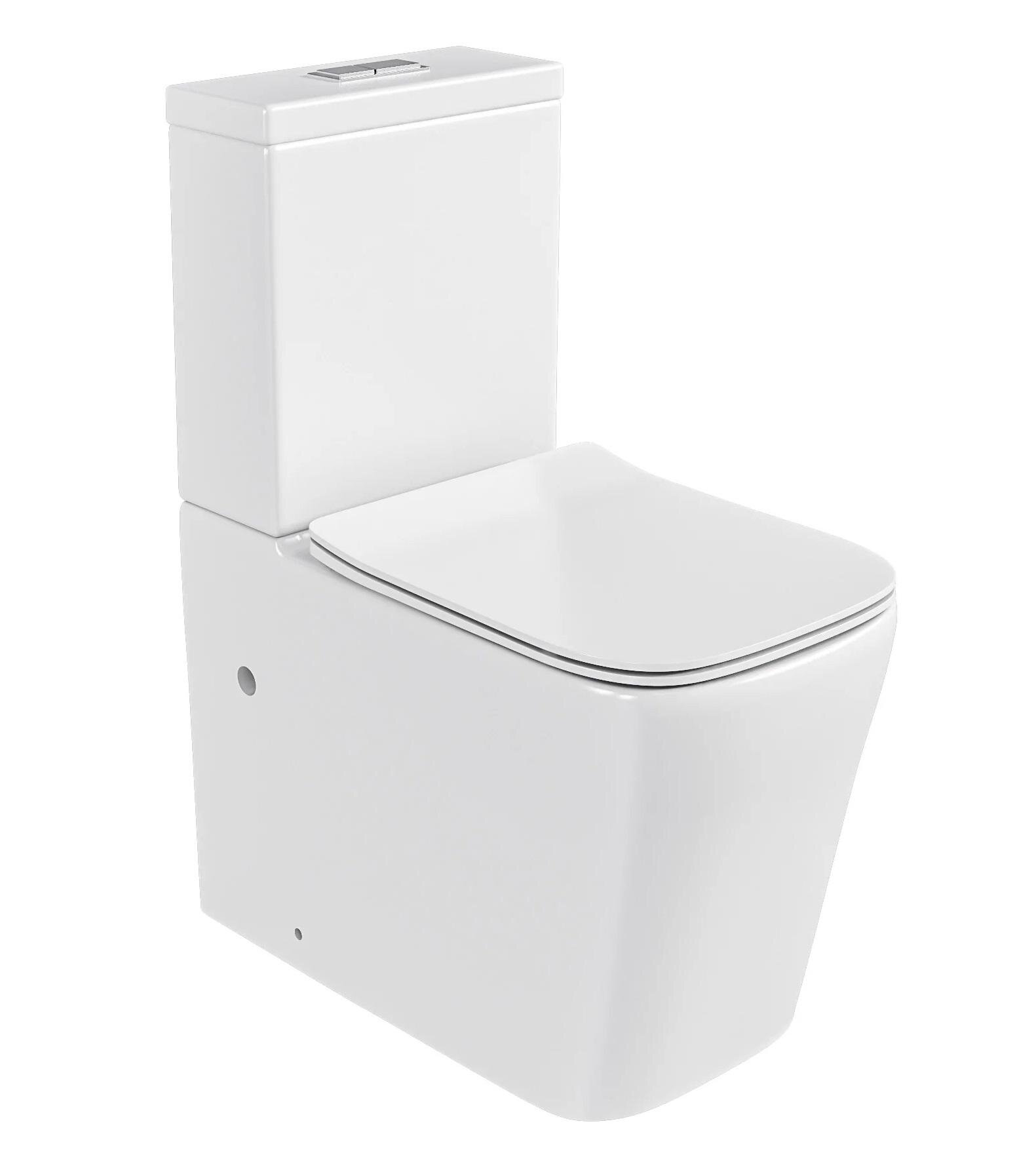 Изображение товара Напольный безободковый унитаз Hansmann Keramik Kvadro с микролифтом белый