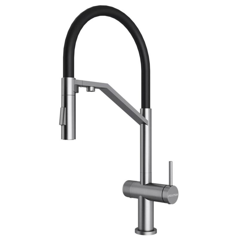 Изображение товара Смеситель для кухонной мойки Paulmark Zender Ze213155-BS, с подключением к фильтру питьевой воды, PVD сталь брашированная
