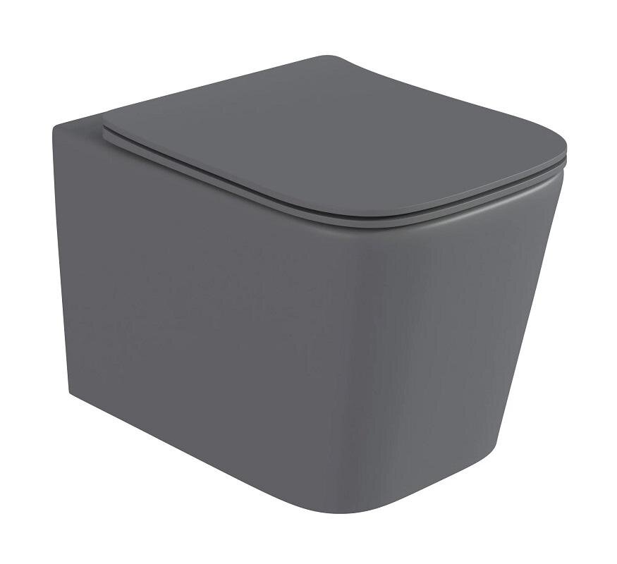 Изображение товара Подвесной унитаз Hansmann Keramik Kvadro Grey безободковый сMicroLIFT