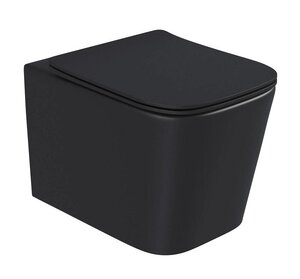 Изображение товара Подвесной унитаз Hansmann Keramik Kvadro Black УНИ0019, безободковый, сиденье микролифт, чёрный матовый