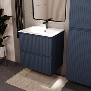 Изображение товара Тумба с раковиной Terminus Vatikan VAT10602703101O 60 см подвесная серый шёлк