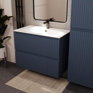 Изображение товара Подвесная тумба с раковиной Terminus Vatikan 80 см серый эмаль дисп