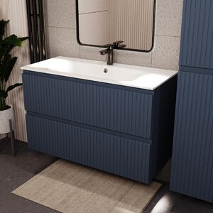 Изображение товара Тумба с раковиной Terminus Vatikan VAT101002703101O, 100 см, подвесная, цвет серый шёлк