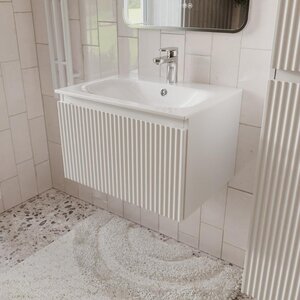 Изображение товара Тумба с раковиной Terminus Sicilia SIC10801900301O, 80 см, подвесная, цвет белый