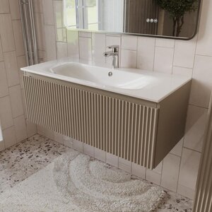 Изображение товара Тумба с раковиной Terminus Sicilia SIC101001200501O, 100 см, подвесная, цвет капучино