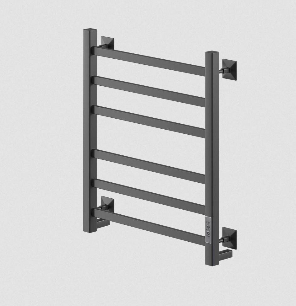 Изображение товара Полотенцесушитель электрический Veconi Barro-A B6050B-A, ширина 50 см, высота 60 см, диммер справа, черный