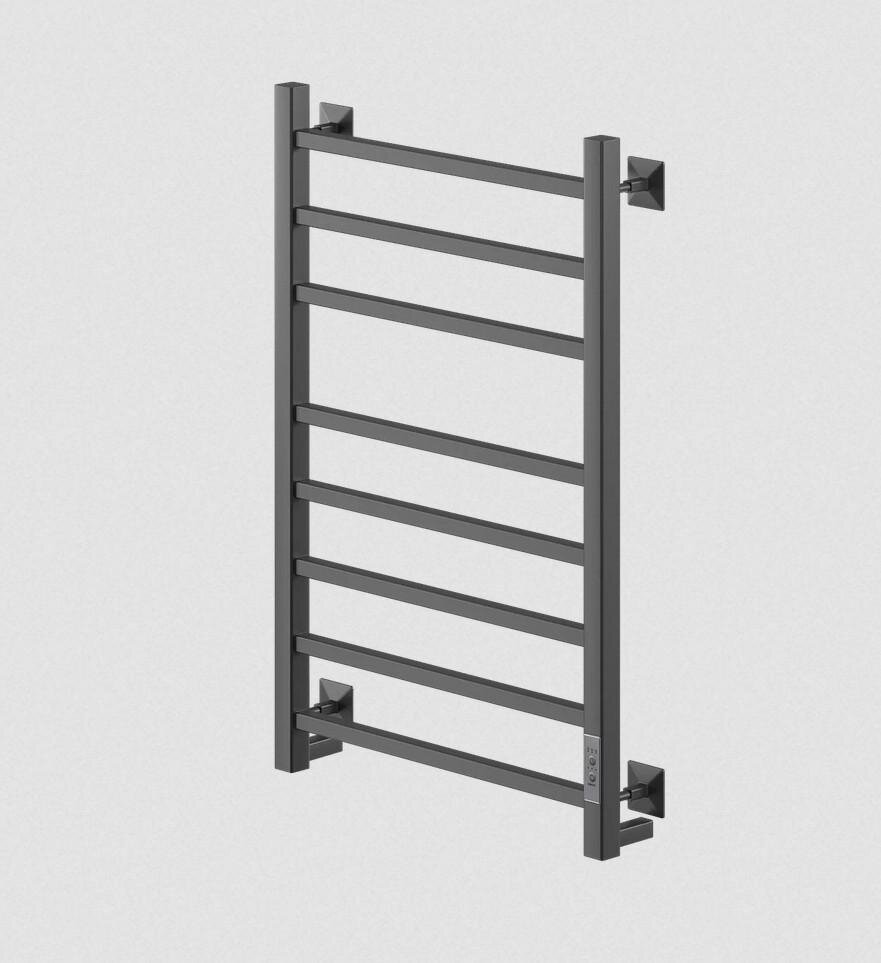 Изображение товара Полотенцесушитель электрический Veconi Barro-A B8050B-A, ширина 50 см, высота 80 см, диммер справа, черный