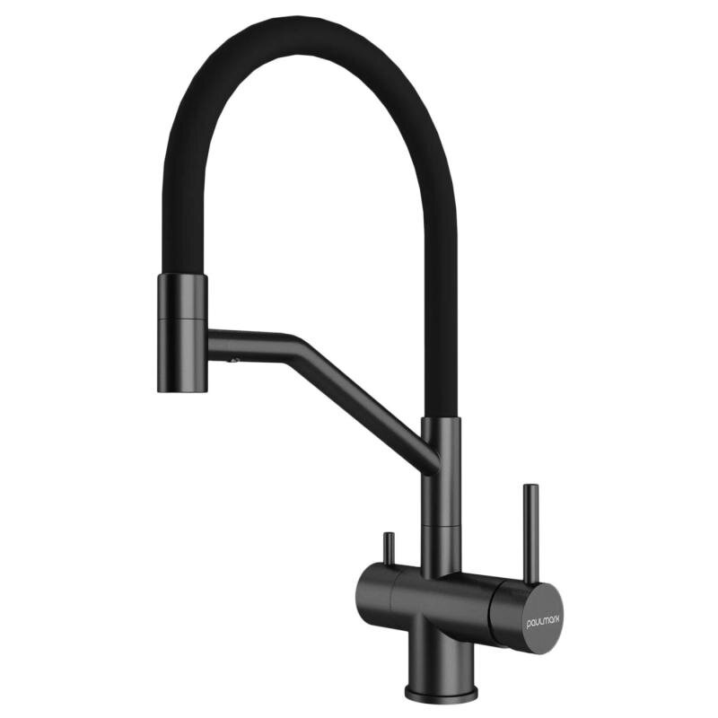 Изображение товара Смеситель для кухонной мойки Paulmark Rubert Ru213175-GM, с подключением к фильтру питьевой воды, PVD вороненая сталь Изображение товара Смеситель для кухонной мойки Paulmark Rubert Ru213175-GM, с подключением к фильтру питьевой воды, PVD вороненая сталь