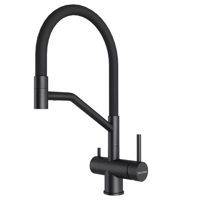 Изображение товара Смеситель для кухонной мойки Paulmark Rubert Ru213175-BLM, с подключением к фильтру питьевой воды, черный