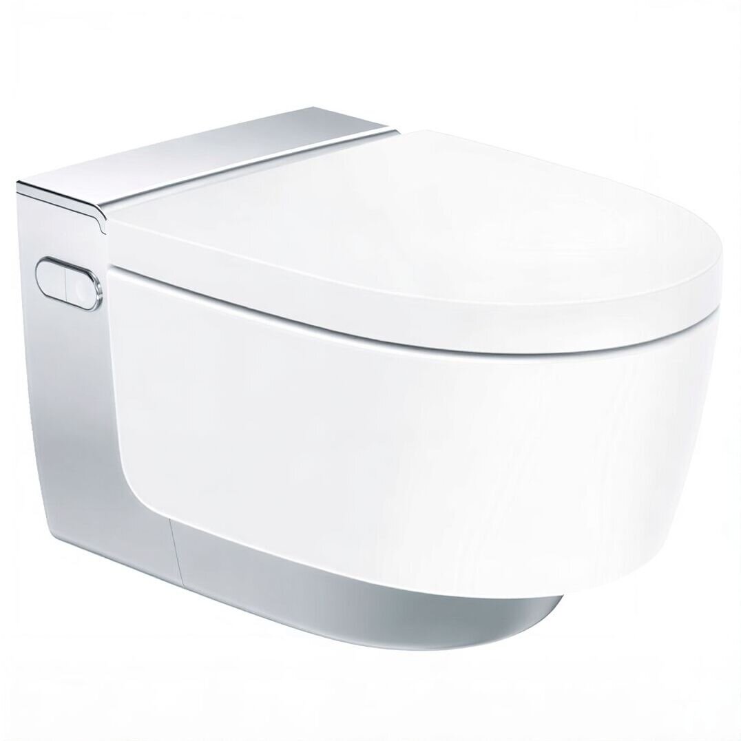 Изображение товара Электронный унитаз Geberit AquaClean Mera Classic 146.204.21.1 подвесной и крышка-биде, цвет глянцевый хром Изображение товара Электронный унитаз Geberit AquaClean Mera Classic 146.204.21.1 подвесной и крышка-биде, цвет глянцевый хром