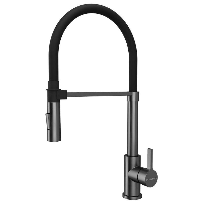 Изображение товара Paulmark Halt Ha214021-GM смеситель для кухонной мойки, 2 режима, PVD Gunmetal