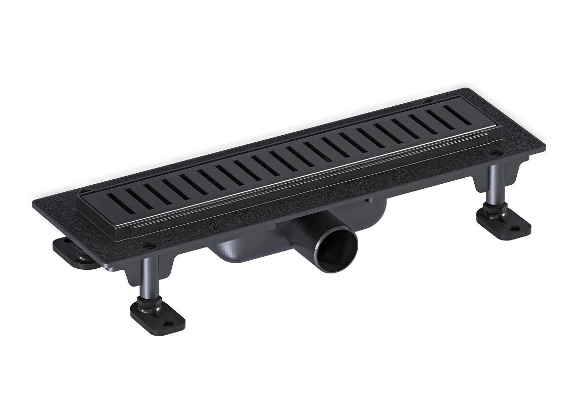 Изображение товара Дренажный канал Good Door ТЛ00025, 35 см, с решёткой, чёрный матовый