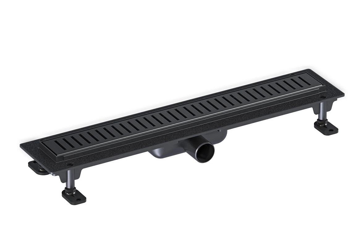 Изображение товара Дренажный канал Good Door ТЛ00027, 55 см, с решёткой, чёрный матовый