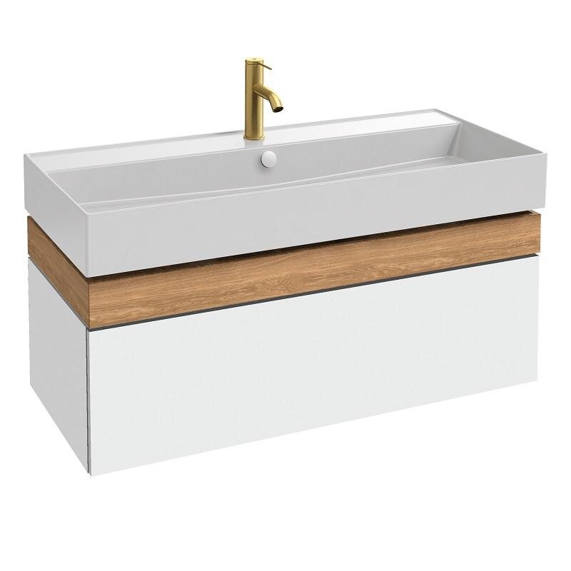 Изображение товара Тумба под раковину Jacob Delafon Cafe Terrace EB2432-P6-G1C, 100 см, подвесная, 2 ящика, белый глянцевый