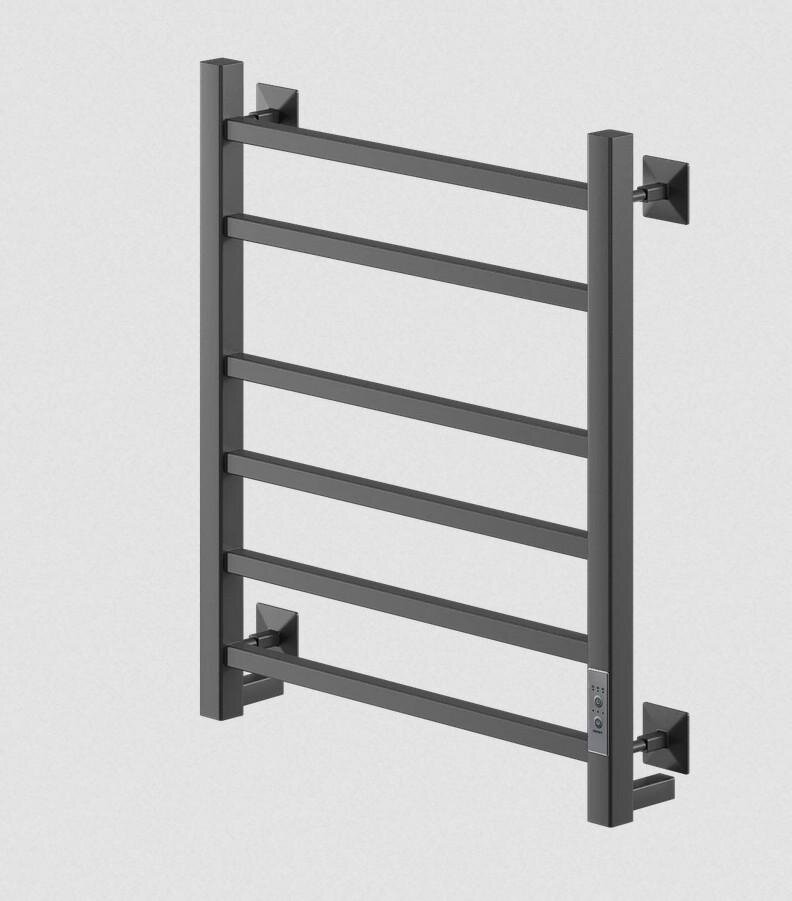 Изображение товара Полотенцесушитель электрический Veconi Barro-B B6050B-B, ширина 50 см, высота 60 см, диммер справа, черный