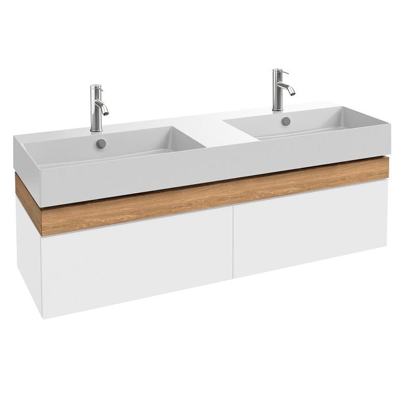 Изображение товара Подвесная тумба под раковину Jacob Delafon Cafe Terrace EB2434-P6-G1C 140 см белая глянцевая