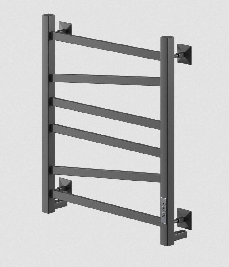 Изображение товара Полотенцесушитель электрический Veconi Barro-С B6050B-C, ширина 50 см, высота 60 см, диммер справа, черный