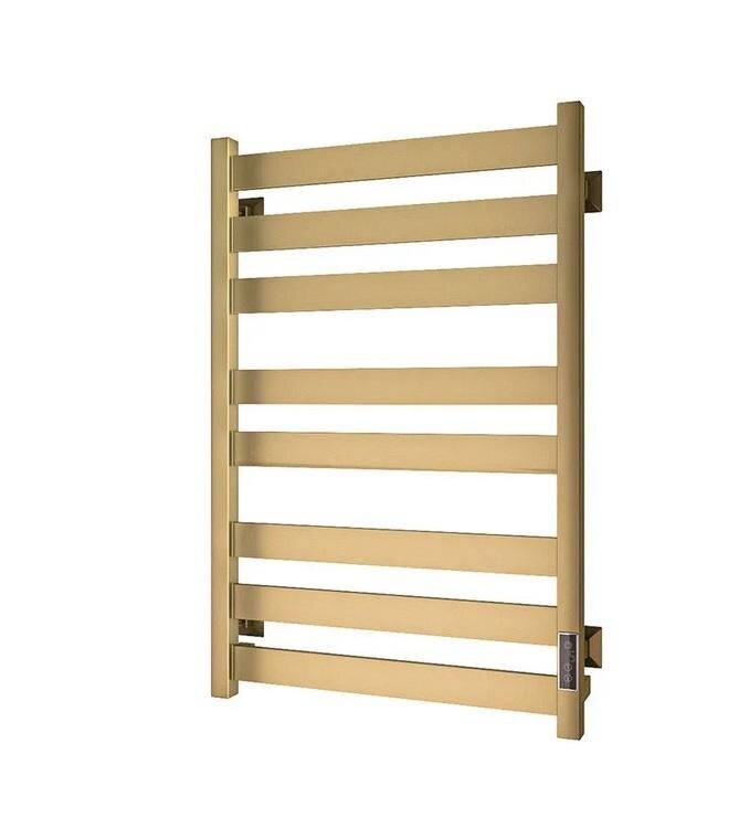 Изображение товара Полотенцесушитель электрический Veconi Piatto P8050G, ширина 50 см, высота 80 см, диммер справа, золото матовое