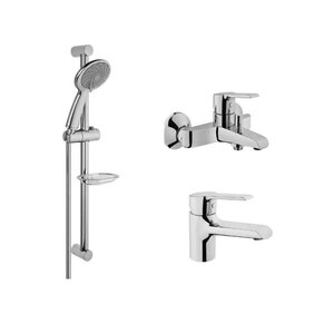 Изображение товара Комплект смесителей VitrA Axe S A49152EXP, с душевым гарнитуром, цвет хром