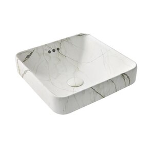 Изображение товара Раковина накладная Jacob Delafon Vox E2661-HYC, 40 см, с переливом, без донного клапана, цвет белый мрамор