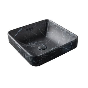 Изображение товара Раковина накладная Jacob Delafon Vox E2661-HYG, 40 см, с переливом, без донного клапана, цвет черный мрамор