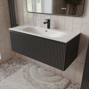 Изображение товара Тумба с раковиной Terminus Sicilia SIC101001701601O, 100 см, подвесная, цвет графит