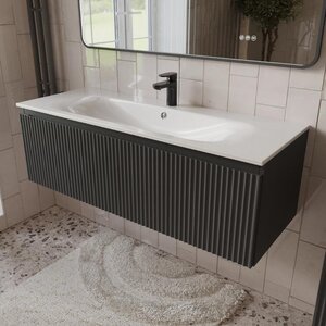 Изображение товара Тумба с раковиной Terminus Sicilia SIC101201701601O, 120 см, подвесная, цвет графит