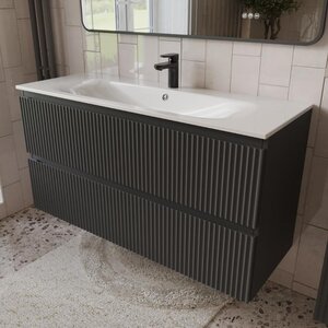 Изображение товара Тумба с раковиной Terminus Sicilia SIC101202701601O, 120 см, подвесная, цвет графит