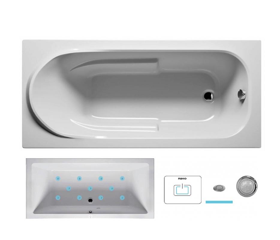 Изображение товара Гидромассажная ванна Riho Columbia 175x80 см с AIR и подводным светом