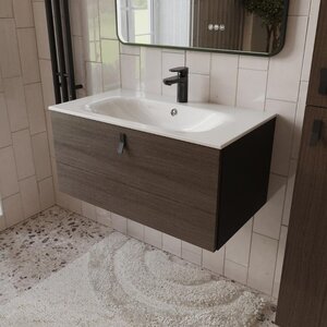 Изображение товара Тумба с раковиной Terminus Kontur KON10801200001O, 80 см, подвесная, цвет венге/графит Изображение товара Тумба с раковиной Terminus Kontur KON10801200001O, 80 см, подвесная, цвет венге/графит